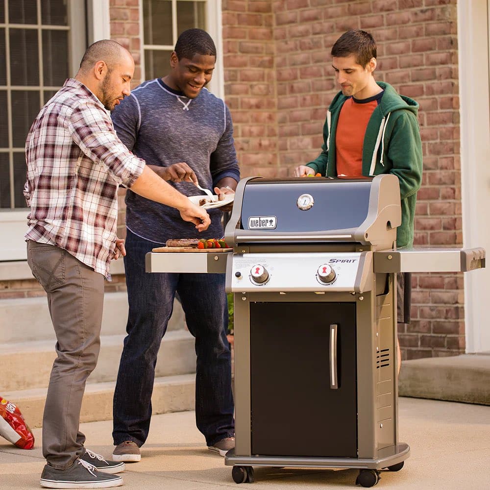 Men Grilling With The Weber Spirit E 210