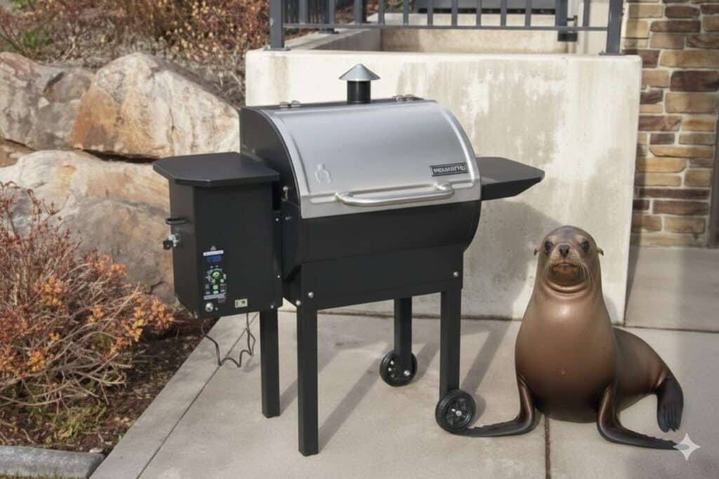 Camp Chef Smokepro Dlx Grill With A Sea Lion