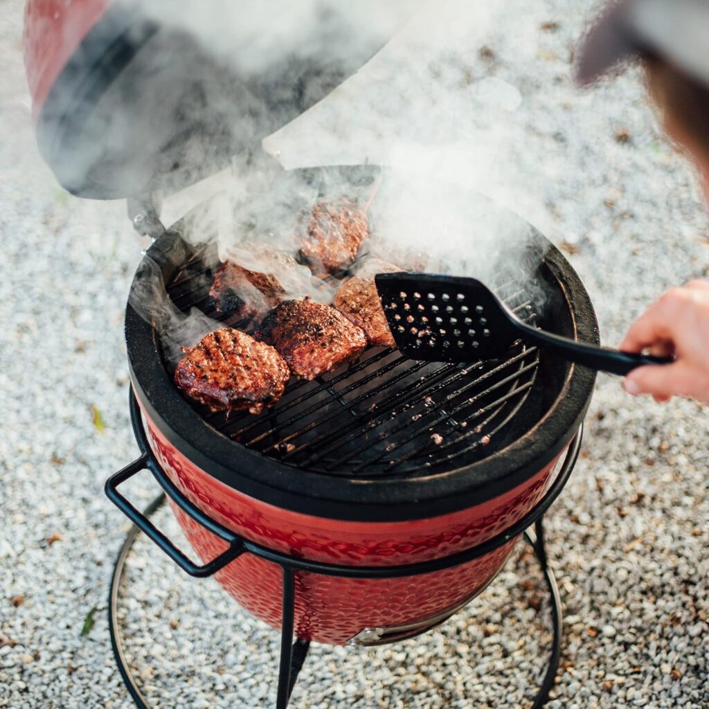 Kamado Joe Jr. Review: Big Things In Small Packages 8 Kamado Joe Joe Jr 13.5 Inch Portable Ceramic Charcoal Grill With Burgers