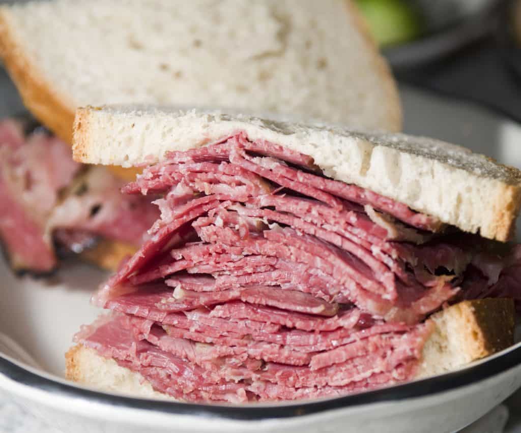 corned beef pastrami sandwich rye bread