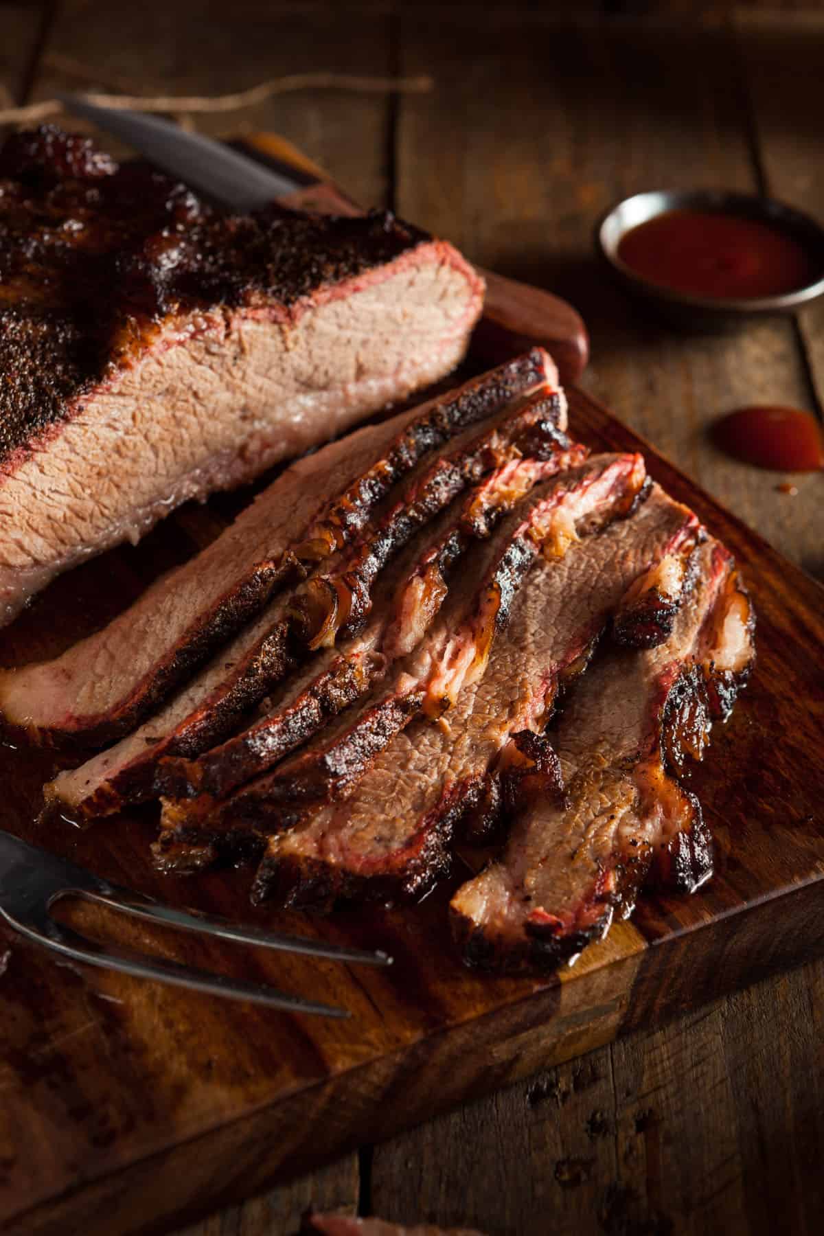 delicious smoked brisket vertical image