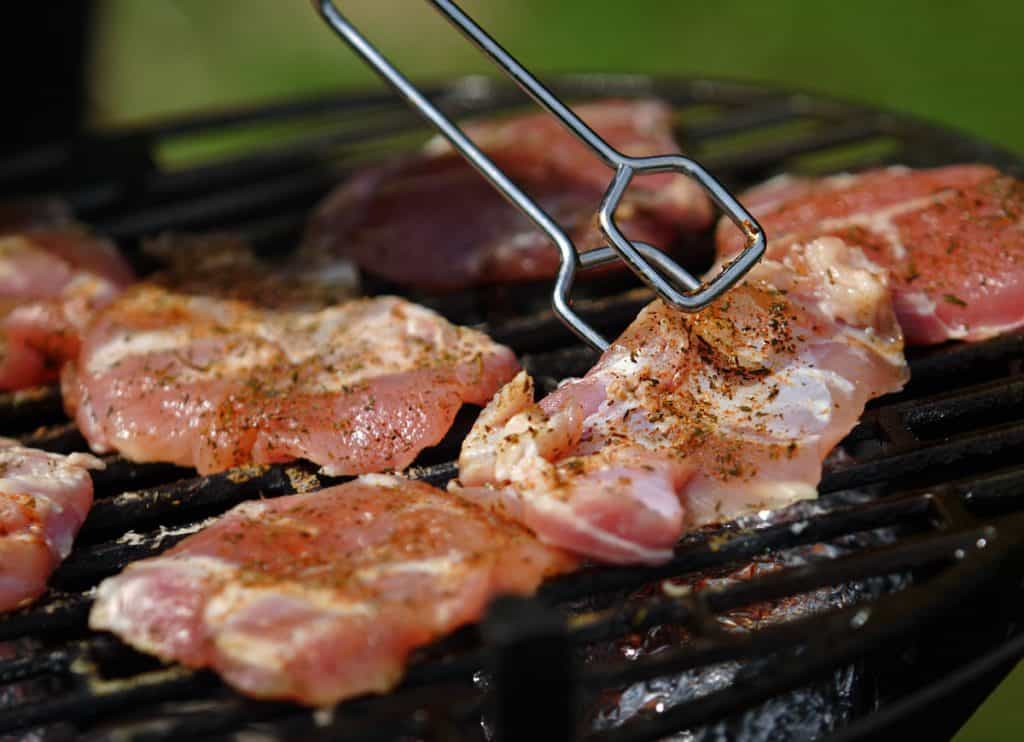 grilling spiced pork