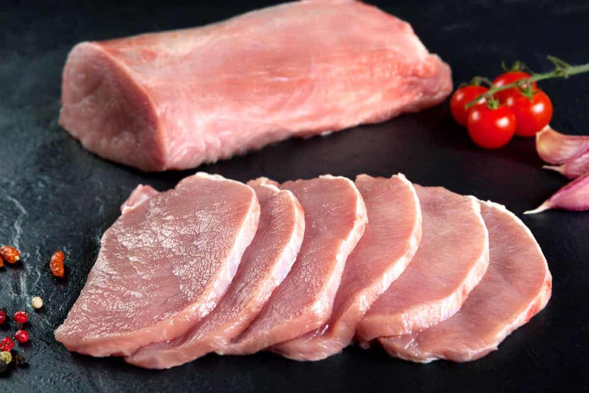 raw pork tenderloin and loin medallions steaks