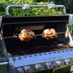 Two Grilled Chicken On A Giant Weber Genesis Grill Rotisserie