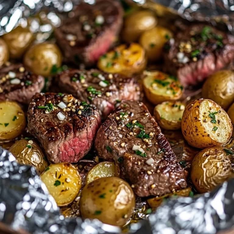Buttery Steak and Potato Foil Pack Perfectly Cooked Each Time
