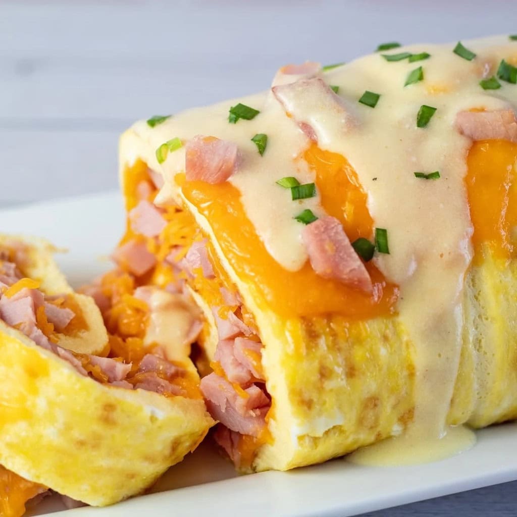 Ham and cheese omelette.