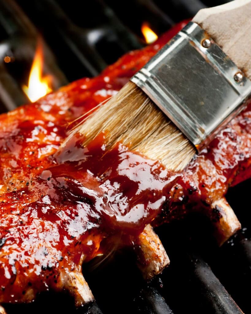 Barbecue ribs on the grill.