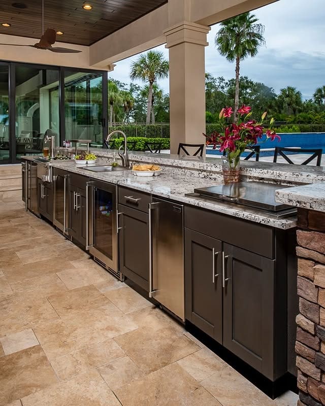 backyard outdoor kitchen with sink