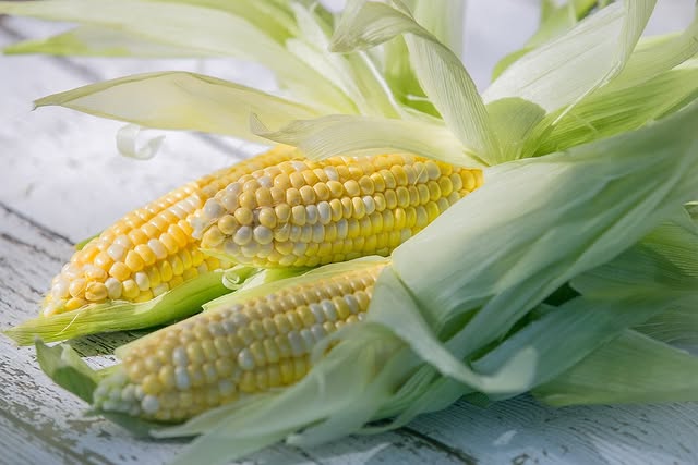 blanching corn cobs