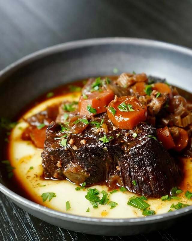 braised short ribs with red wine and rosemary