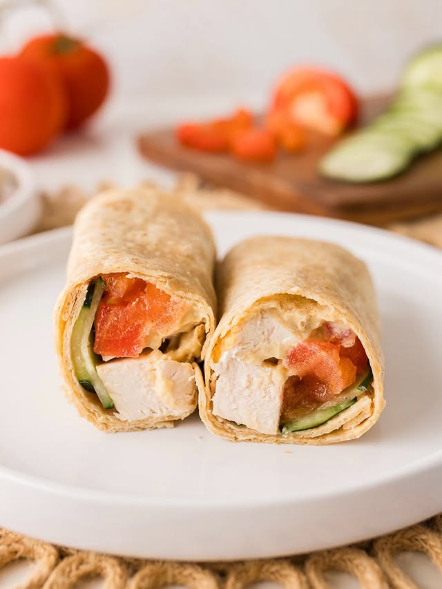 chicken humus wraps for lunch