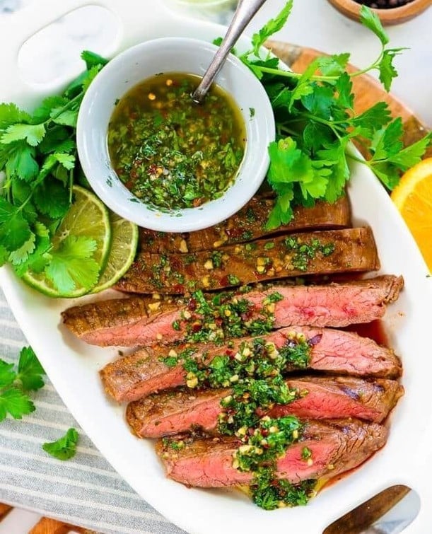 Flank Steak With Chimichurri Sauce