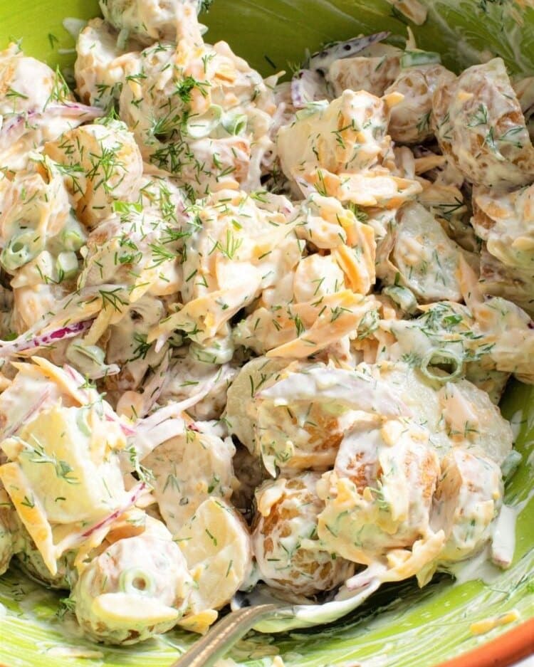 Flavorful Loaded Potato Salad In A Bowl