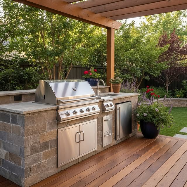 garden BBQ setup