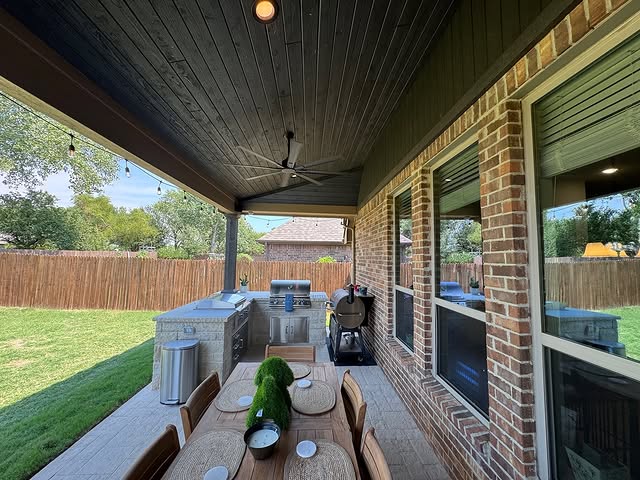 outdoor kitchen slow smoker and grill