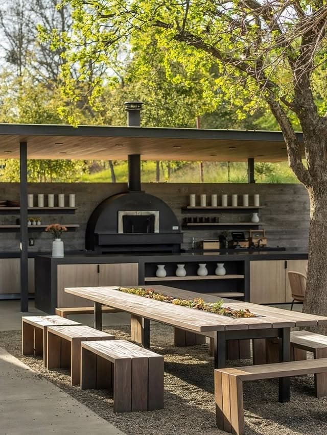11 Stylish Concrete Outdoor Kitchen Ideas You’ll Want To Copy 2 Outdoor Kitchen With Rustic Charm