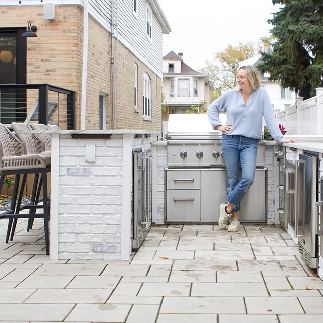 rustic and elegant brick outdoor kitchen