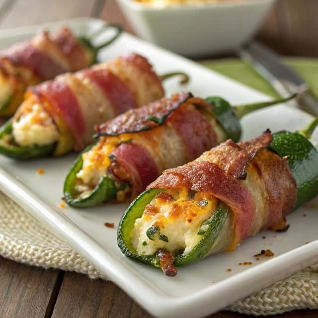 stuffed jalapeno poppers with bacon and cranberry glaze