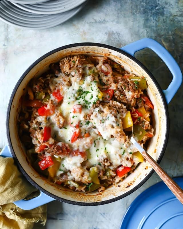 One-Pan Wonders: 12 Dinner Ideas With Hamburger Meat 6 Stuffed Pepper Skillet