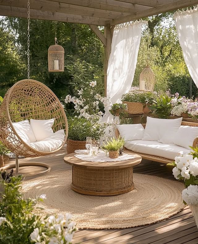 Cozy Outdoor Backyard Seating Corner