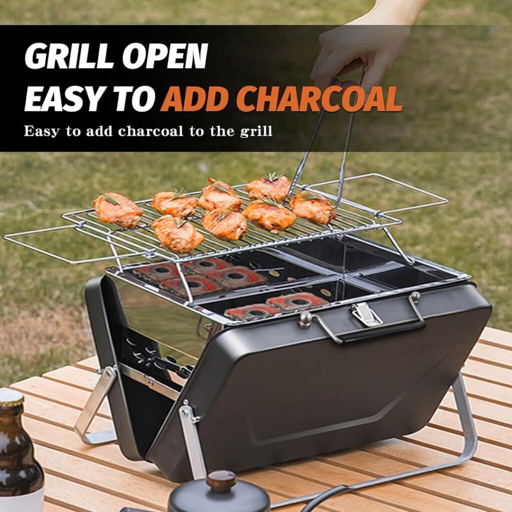 Easy Open Grilltop For Adding Charcoal