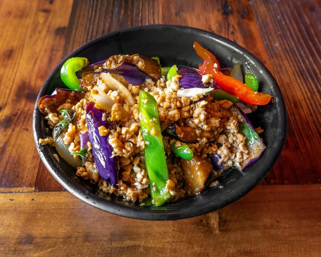 Eggplant And Bacon Fried Rice