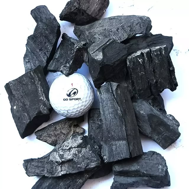 golf ball with lump charcoal