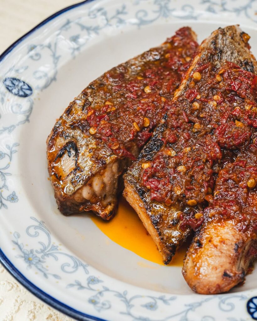 Grilled Tuna Belly Glazed With Sambal