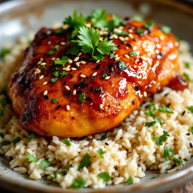 Honey Sriracha Glazed Chicken Thighs