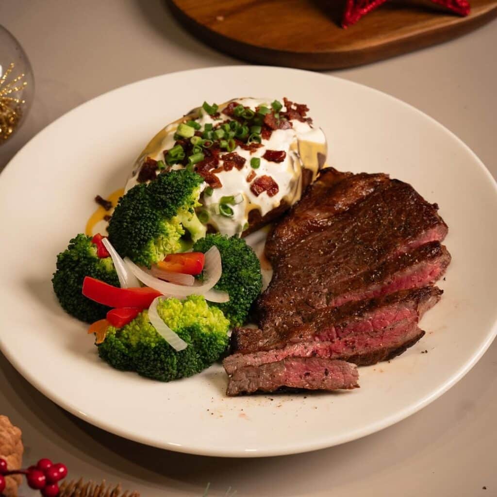 Serving The Christmas Steak