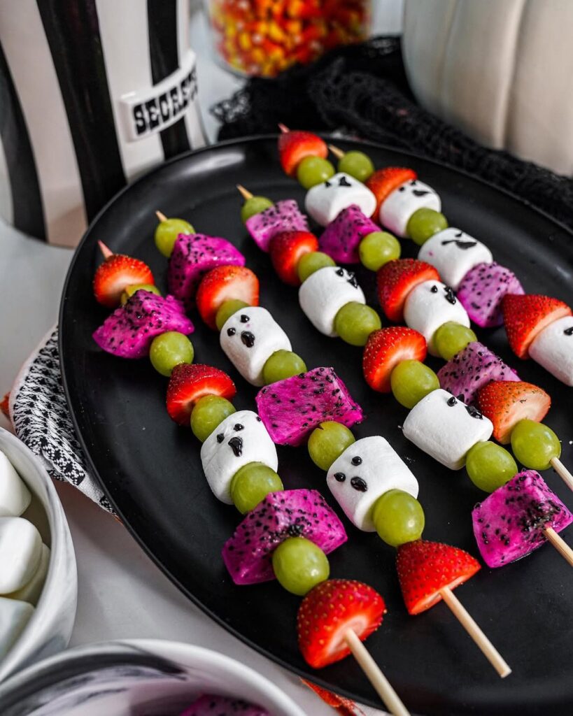 Boo-Cue Party! 15 Halloween Bbq Ideas For Ghouls And Guests 13 Spooky Veggie Skewers