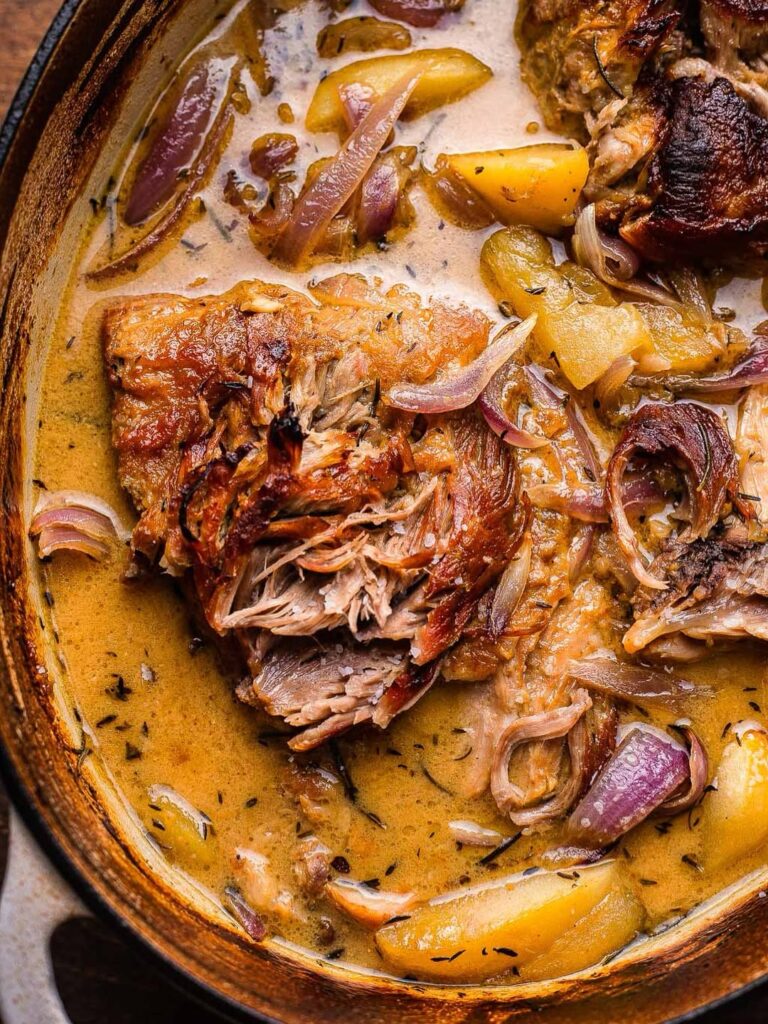 Bbq Rubbed Pork Shoulder With Roasted Corn And Sweet Potatoes