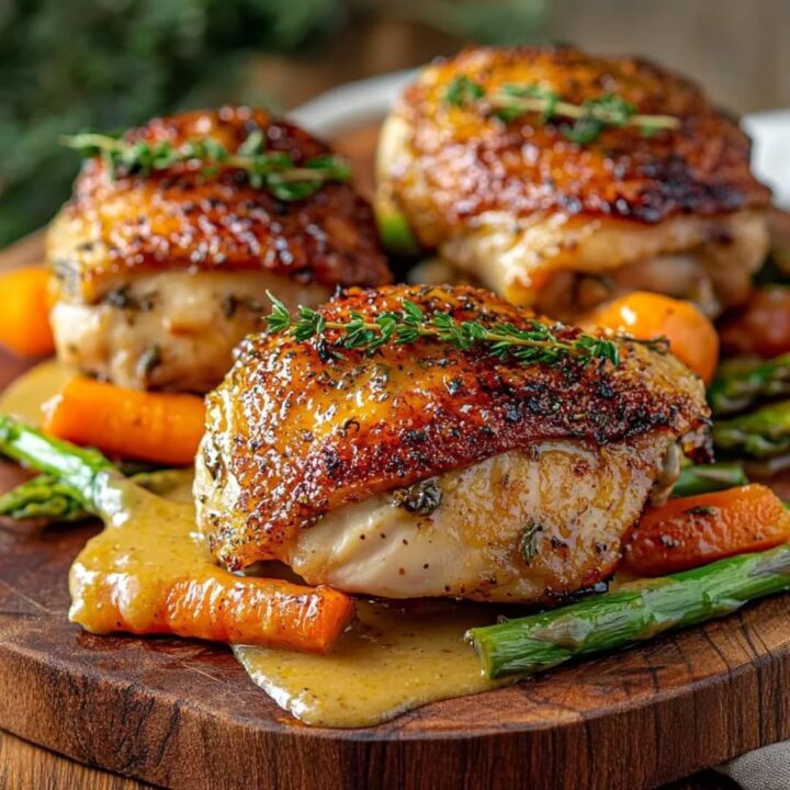 Crispy Baked Chicken Thighs With Vegetables