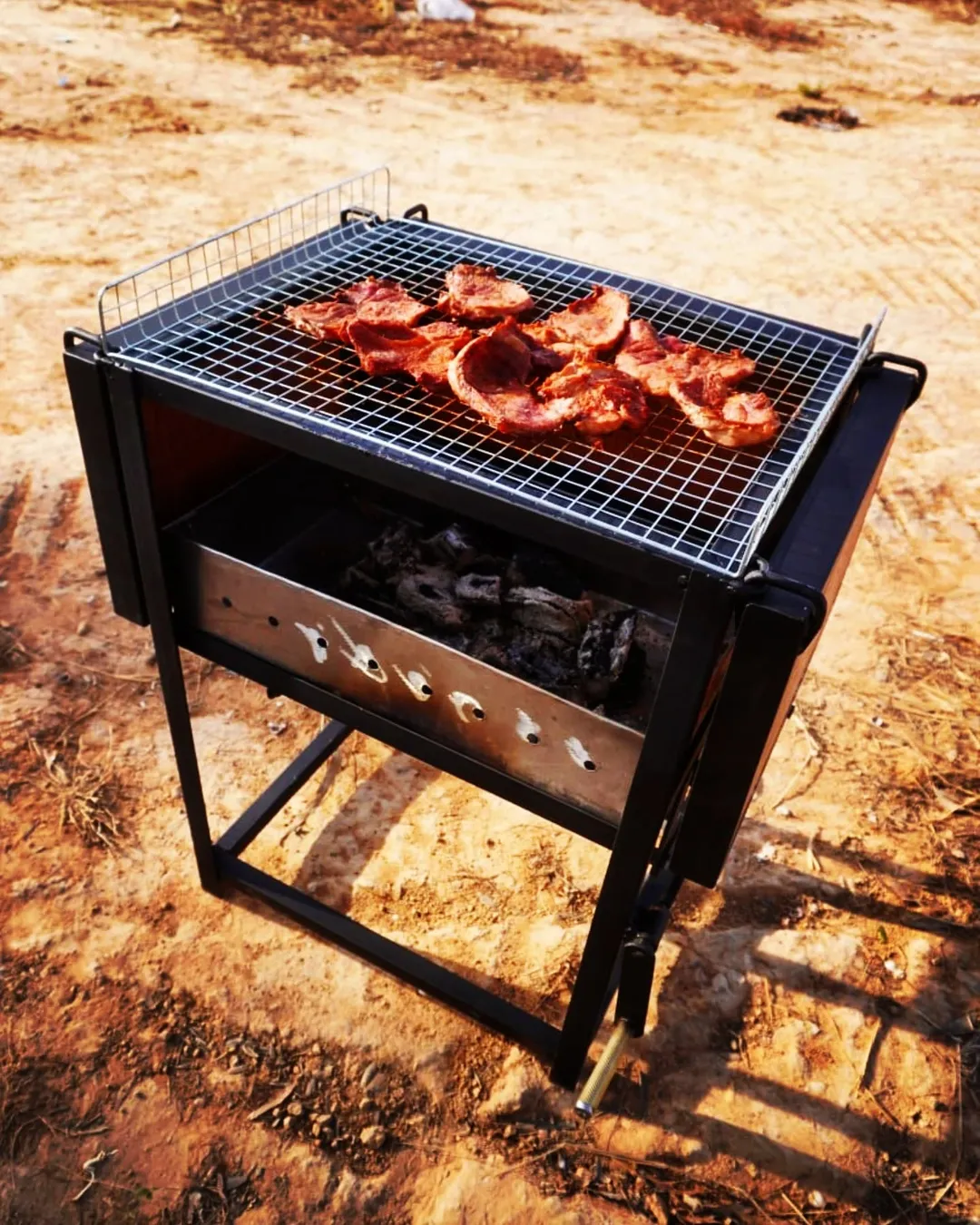 diy charcoal grill and cook at your discretion