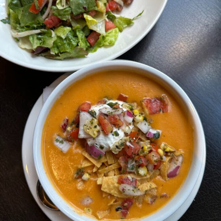 Grilled Chicken Tortilla Soup With Side Salad