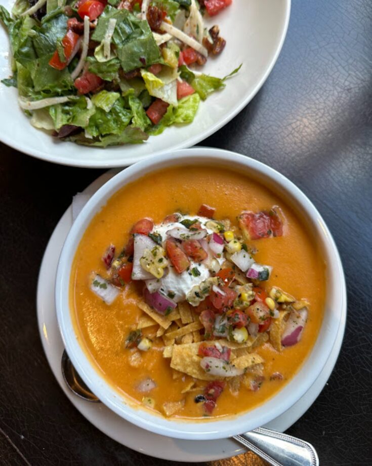 Grilled Chicken Tortilla Soup With Side Salad