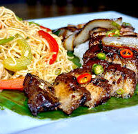 Grilled Pork Liempo With Juicy And Savoury Pancit Canton
