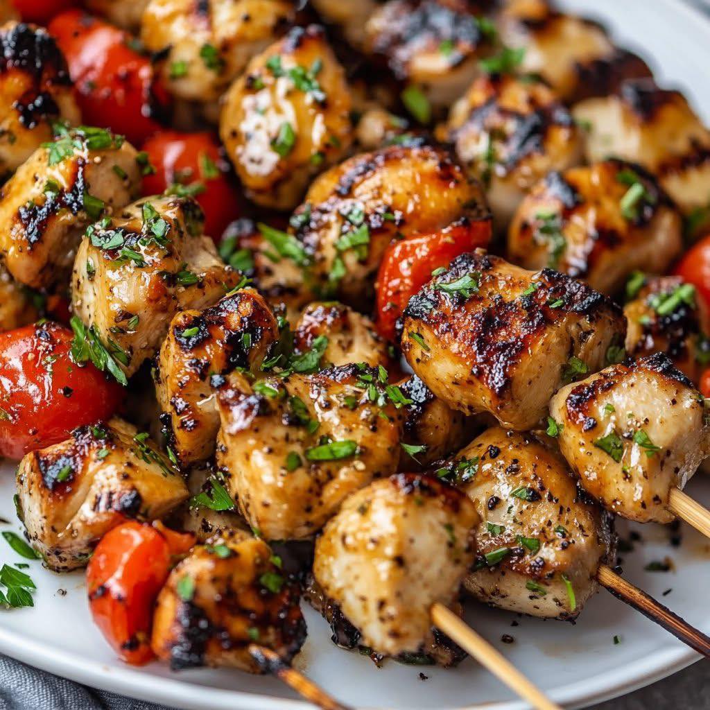 Honey Garlic Chicken And Zucchini Skewers