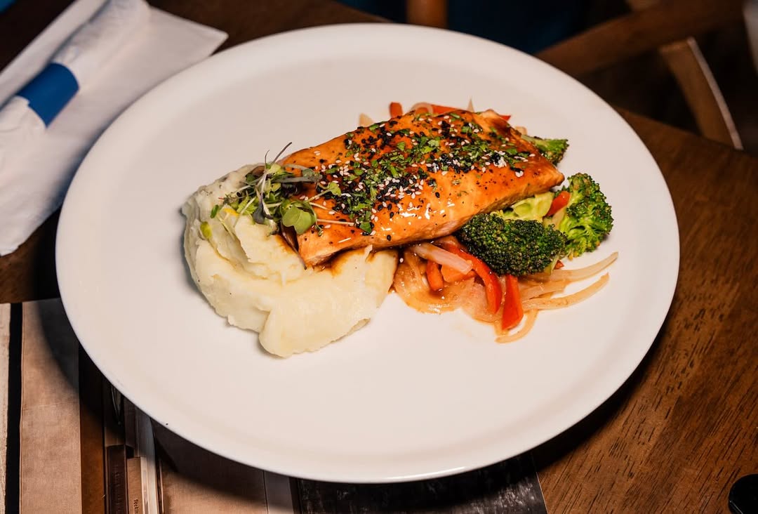 perfectly grilled salmon on a plate