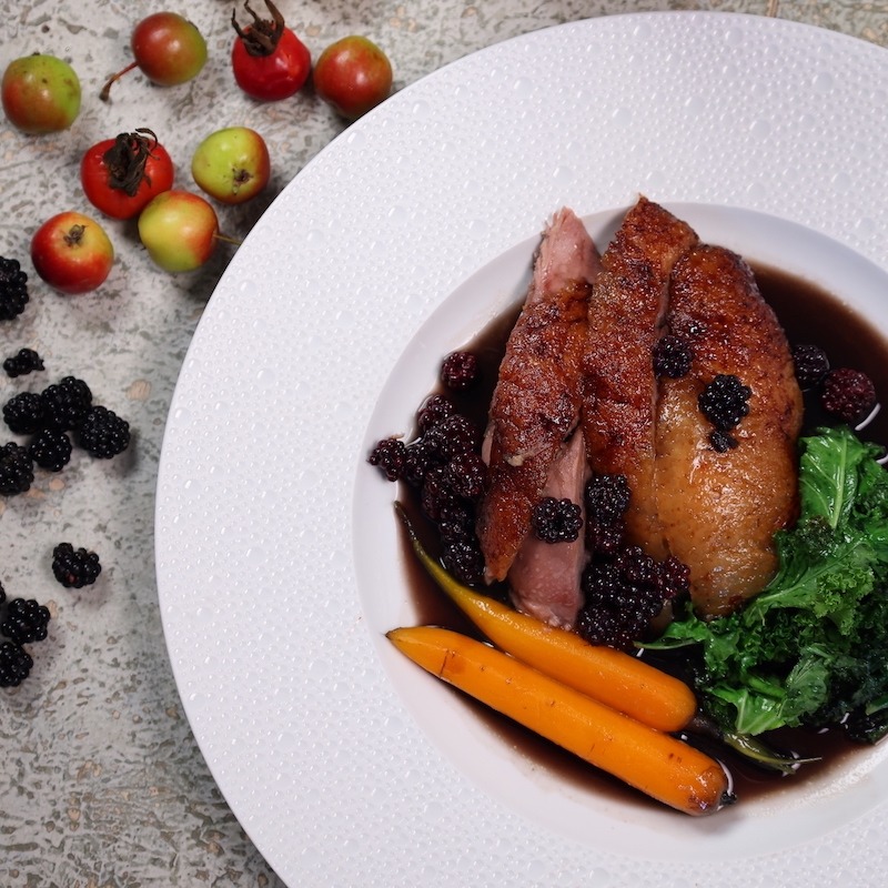 Roasted Duck Legs With Honey Glaze And Roasted Apples