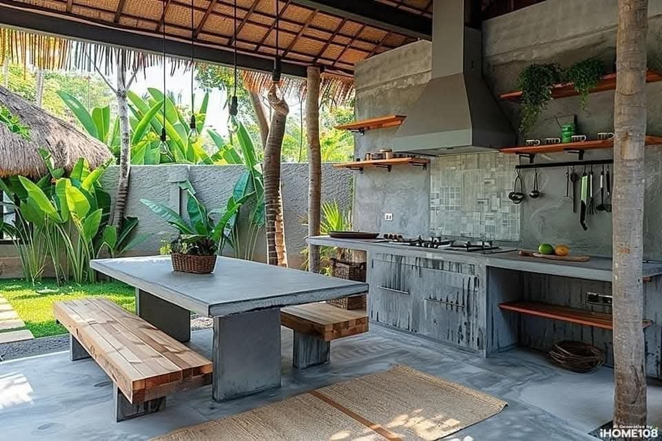 tropical outdoor kitchen