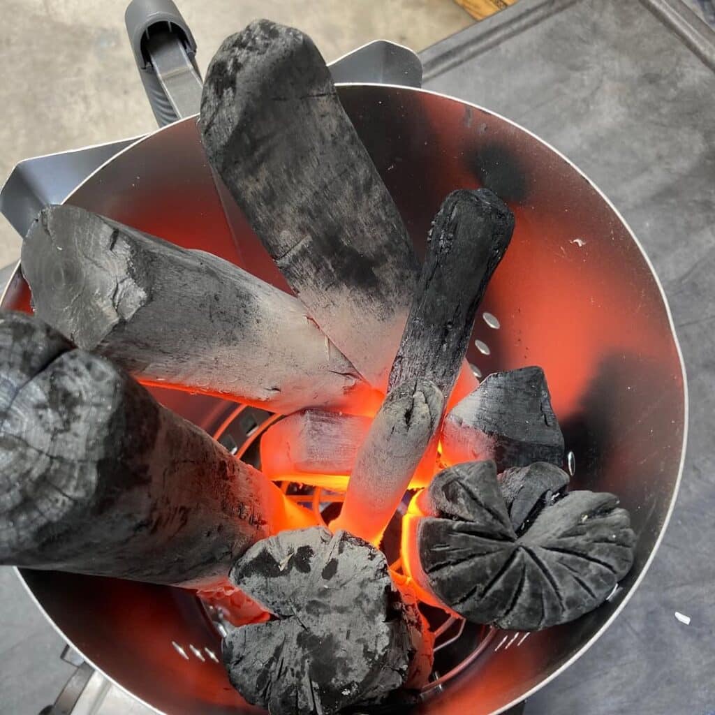 Coals Glowing In Chimney Starter