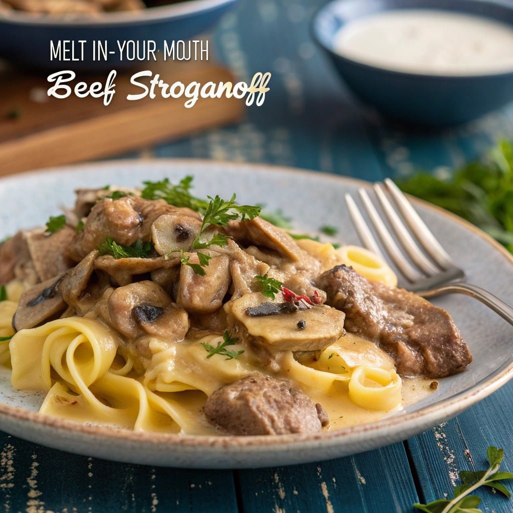 Creamy Prime Rib Stroganoff