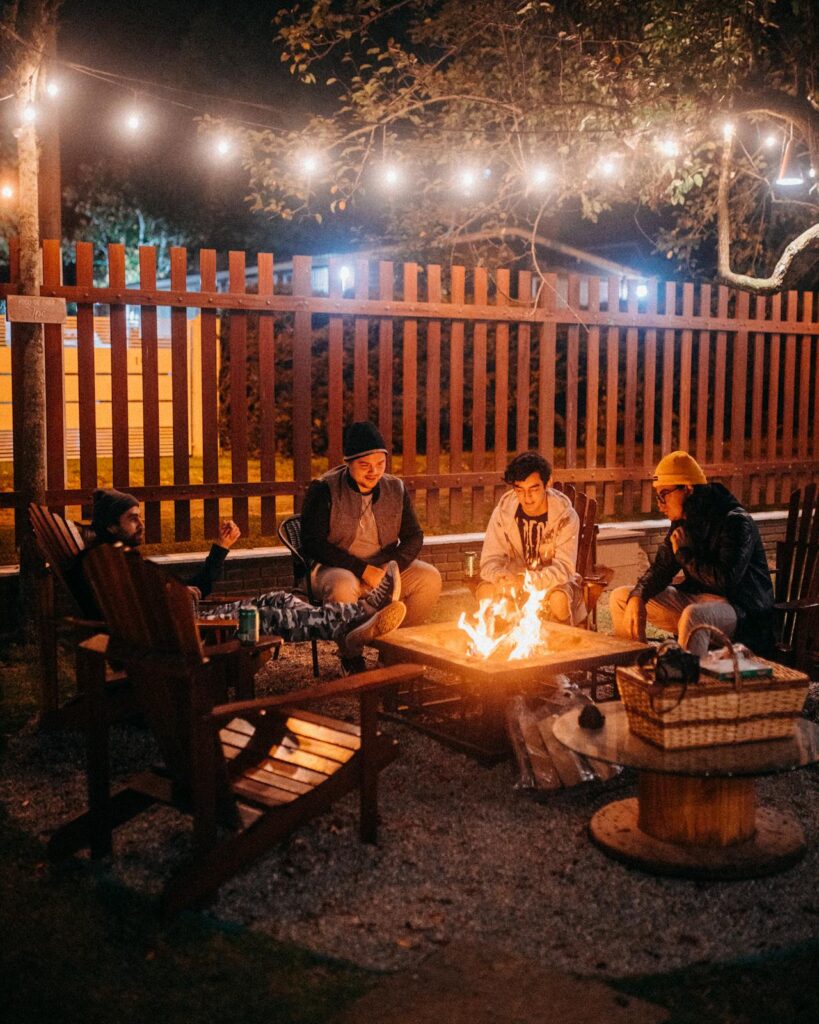 Friends Talking Over Firepit