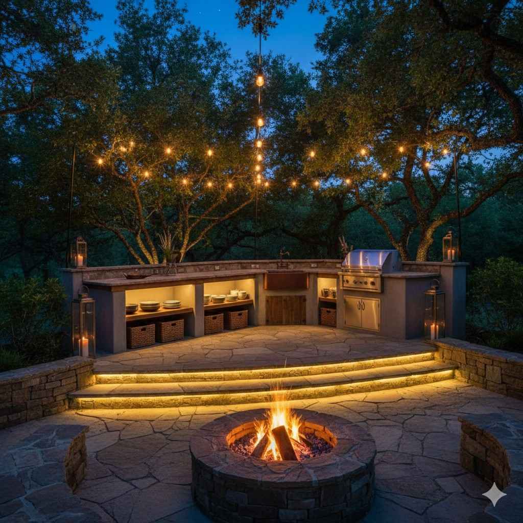 Outdoor Kitchen Ambient Lighting
