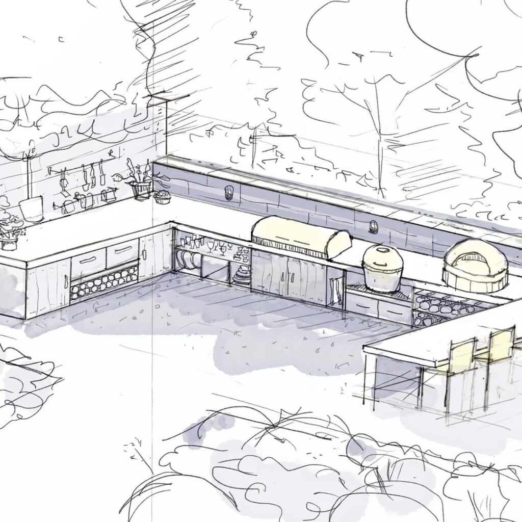 Outdoor Kitchen Schematic Drawing