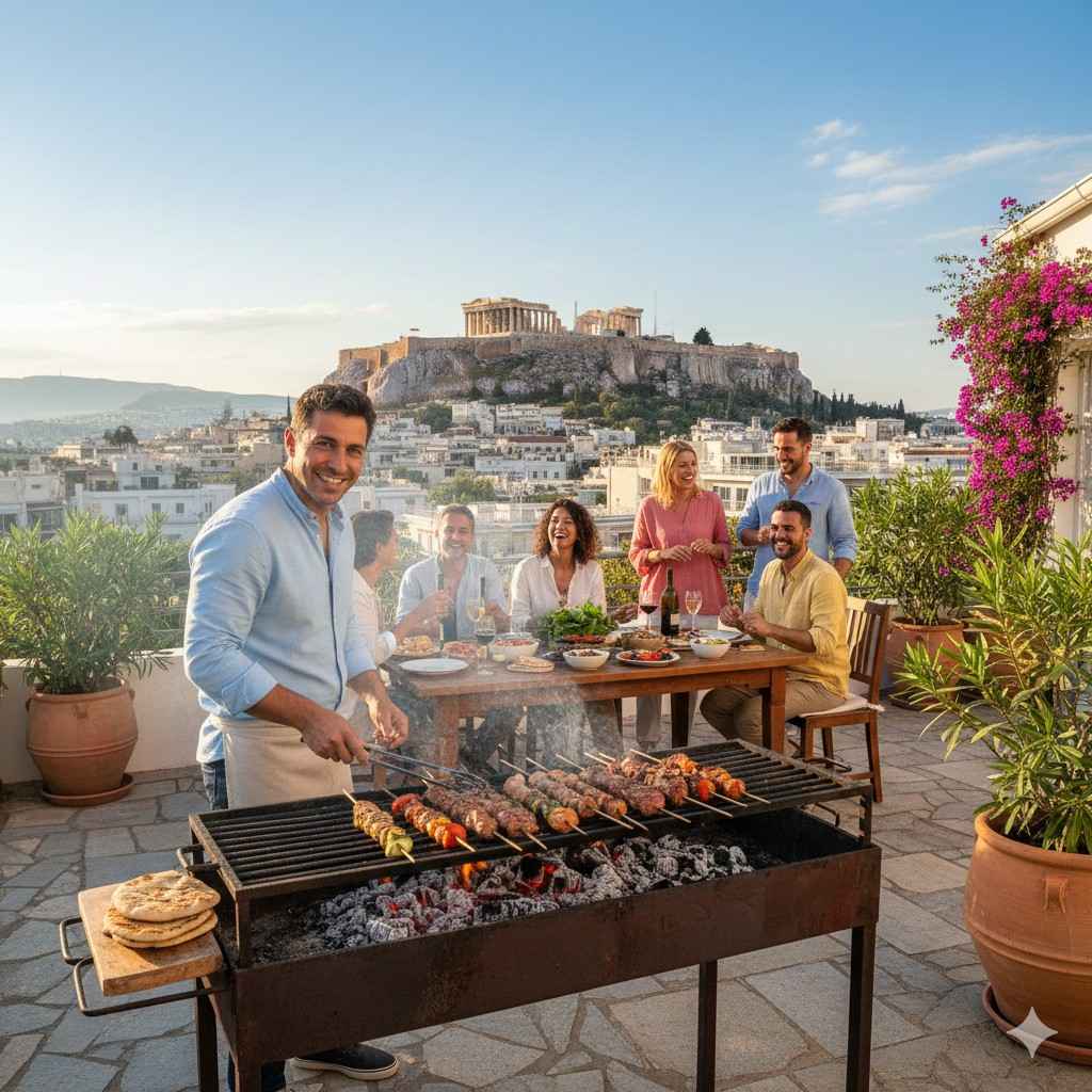 Nordic Bbq: How Scandinavians Grill Fish, Game, And Vegetables 2 People Grilling In The Parthenon Greece