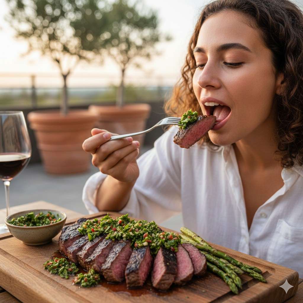 Sirloin With Chimichurri Sauce