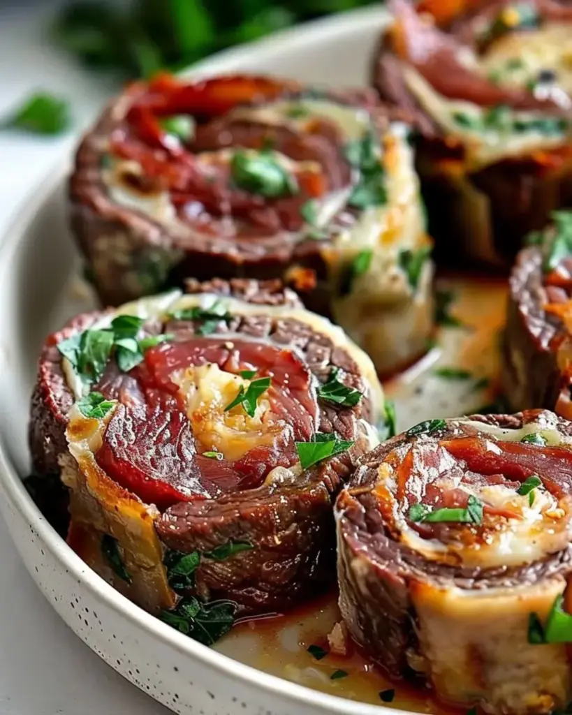 Stuffed Sirloin Rolls With Spinach And Cheese