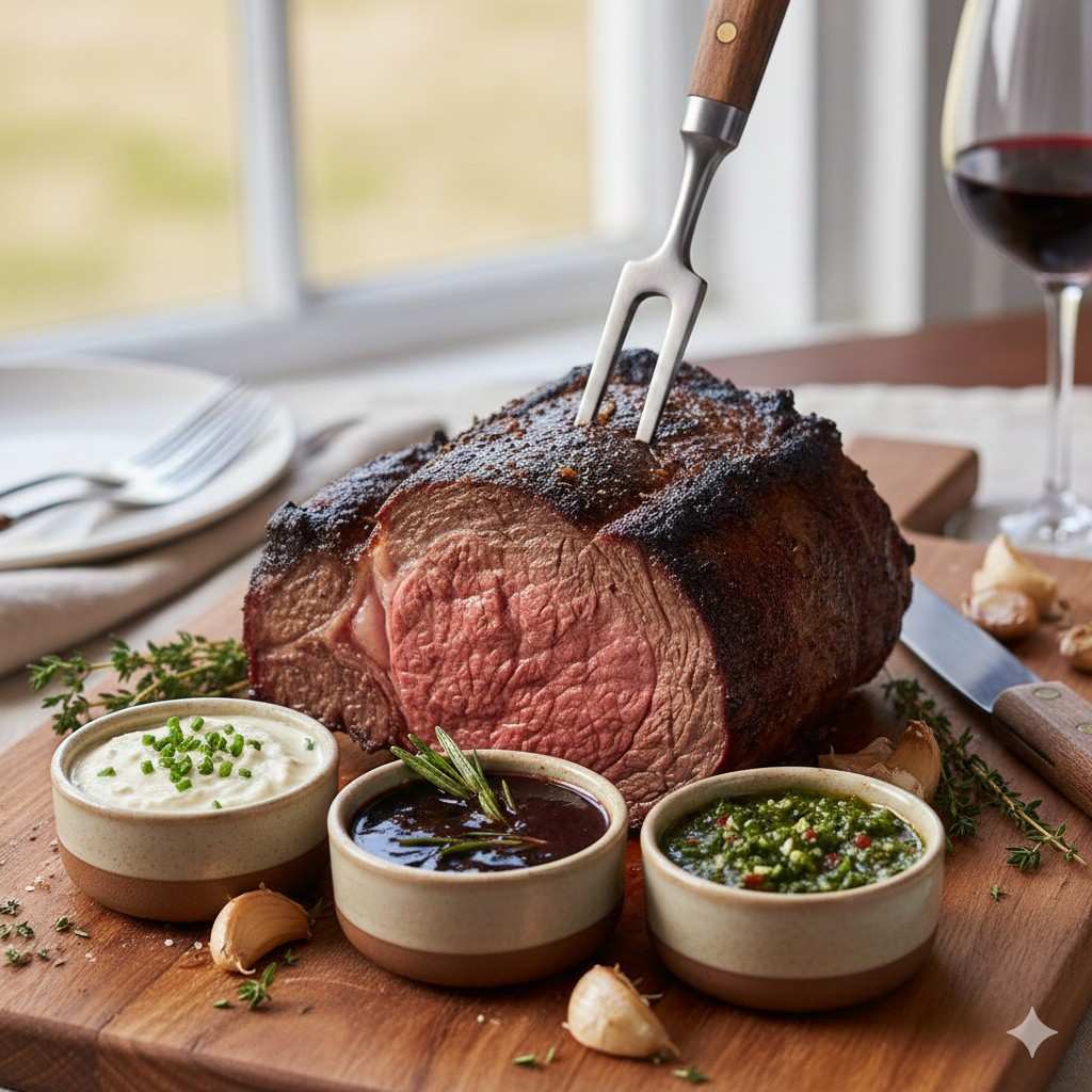 Various Sauces To Enhance The Taste Of The Reheated Leftover Prime Rib